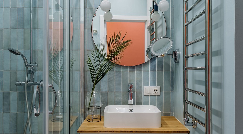 Сочетание плитки и краски в ванной комнате: 51 фото идей интерьера
